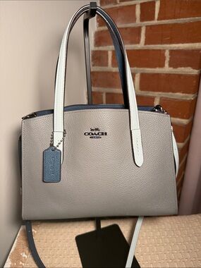 Coach Avenue Carryall Crossgrain Leather Colorblock Tote